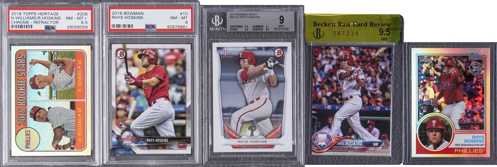 2014-2018 Topps/Bowman Rhys Hoskins Graded Rookie Cards Collection (5 Different)